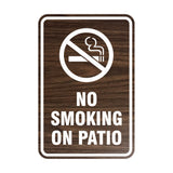 Portrait Round No Smoking On Patio Sign