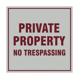 Square Private Property Sign with Adhesive Tape, Mounts On Any Surface, Weather Resistant