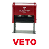 Red VETO Self Inking Rubber Stamp