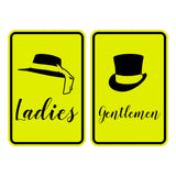Signs ByLITA Portrait Round Ladies and gentlemen Sign Set with Adhesive Tape, Mounts On Any Surface, Weather Resistant, Indoor/Outdoor Use