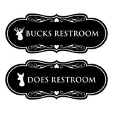 Designer Bucks and Does Novelty Restroom Signs (Set of 2) Wall or Door Sign