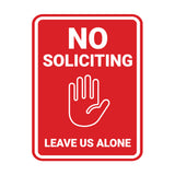 Portrait Round No Soliciting Leave Us Alone Wall or Door Sign