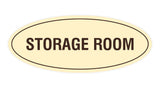 Ivory/Dark Brown Oval Storage Room Sign