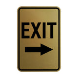 Portrait Round Exit Right Arrow Sign with Adhesive Tape, Mounts On Any Surface, Weather Resistant