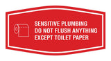 Fancy Sensitive Plumbing Do Not Flush Anything Except Toilet Paper Wall or Door Sign