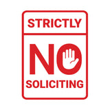 Portrait Round Strictly No Soliciting Wall or Door Sign