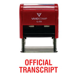 Red Official Transcript Self Inking Rubber Stamp