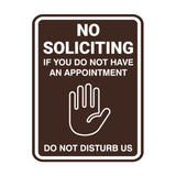 Portrait Round No Soliciting If You Do Not Have An Appointment Do Not Disturb Us Wall or Door Sign