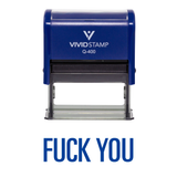 Blue Fuck You Novelty Self-Inking Office Rubber Stamp