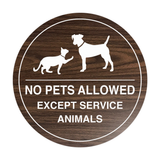 Signs ByLITA Circle No Pets Allowed Except Service Animals Sign