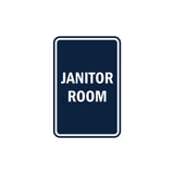 Portrait Round Janitor Room Sign with Adhesive Tape, Mounts On Any Surface, Weather Resistant