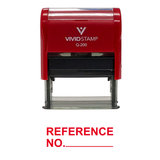 Red REFERENCE NO. Self Inking Rubber Stamp
