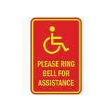 Portrait Round Please Ring Bell For Assistance Sign