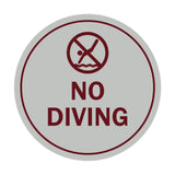 Signs ByLITA Circle No Diving Sign with Adhesive Tape, Mounts On Any Surface, Weather Resistant, Indoor/Outdoor Use