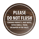 Signs ByLITA Circle Please Do Not Flush Etiquette Sign