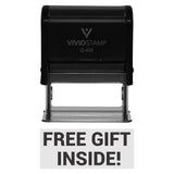 Black Free Gift Inside Self-Inking Office Rubber Stamp