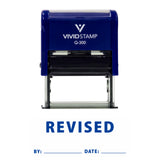 Revised By Date Self Inking Rubber Stamp