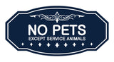 Victorian No Pets Except Service Animals Sign