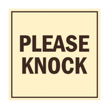 Square Please Knock Sign with Adhesive Tape, Mounts On Any Surface, Weather Resistant