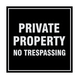 Square Private Property Sign with Adhesive Tape, Mounts On Any Surface, Weather Resistant