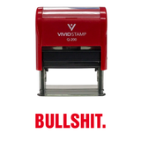 Red BULLSHIT. Self Inking Rubber Stamp