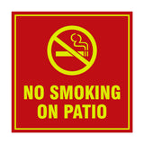 Signs ByLITA Square No Smoking on Patio Sign with Adhesive Tape