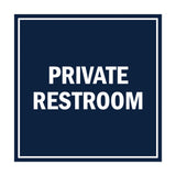 Square Private Restroom Sign with Adhesive Tape, Mounts On Any Surface, Weather Resistant