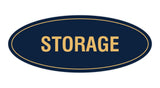 Navy Blue/Gold Oval STORAGE Sign