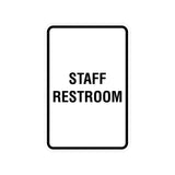 Portrait Round Staff Restroom Sign With Adhesive Tape