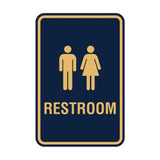 Portrait Round Unisex Restroom Sign with Adhesive Tape, Mounts On Any Surface, Weather Resistant