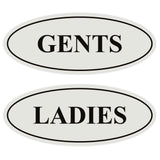 Oval LADIES GENTS Restroom Signs - 2 Pack