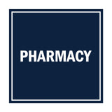 Square Pharmacy Sign with Adhesive Tape, Mounts On Any Surface, Weather Resistant