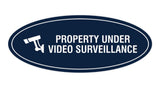 Oval Property Under Video Surveillance Sign