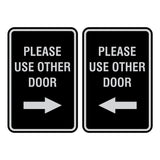 Portrait Round Please Use Other Door Sign Set with Adhesive Tape, Mounts On Any Surface, Weather Resistant