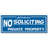 All Quality "Please No Soliciting Private Property" Engraved Sign, 2" x 5"