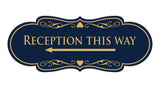 Designer Reception This Way Left Arrow Wall or Door Sign