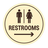 Signs ByLITA Circle Restrooms Right Arrow Sign