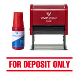 Red For Deposit Only Self Inking Rubber Stamp Combo with Refill