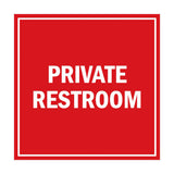 Square Private Restroom Sign with Adhesive Tape, Mounts On Any Surface, Weather Resistant