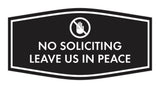 Fancy No Soliciting Leave Us In Peace Wall or Door Sign