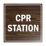 Signs ByLITA Square CPR Station Sign with Adhesive Tape, Mounts On Any Surface, Weather Resistant, Indoor/Outdoor Use