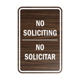 Portrait Round No Soliciting No Solicitar Sign