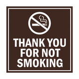 Signs ByLITA Square Thank You For Not Smoking Sign with Adhesive Tape, Mounts On Any Surface, Weather Resistant, Indoor/Outdoor Use