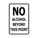 Signs ByLITA Portrait Round no alcohol beyond this point Sign