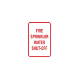 Portrait Round Fire Sprinkler Water Shut-Off Sign