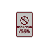 Signs ByLITA Portrait Round No Smoking Including E-Cigarettes Sign with Adhesive Tape, Mounts On Any Surface, Weather Resistant, Indoor/Outdoor Use