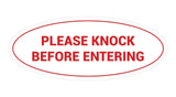 Oval Please Knock Before Entering Sign