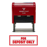 Red For Deposit Only W/Border Self-Inking Office Rubber Stamp