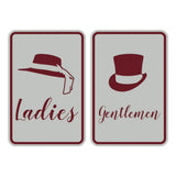 Signs ByLITA Portrait Round Ladies and gentlemen Sign Set with Adhesive Tape, Mounts On Any Surface, Weather Resistant, Indoor/Outdoor Use