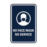 Signs ByLITA Portrait Round No Face Mask No Service Sign